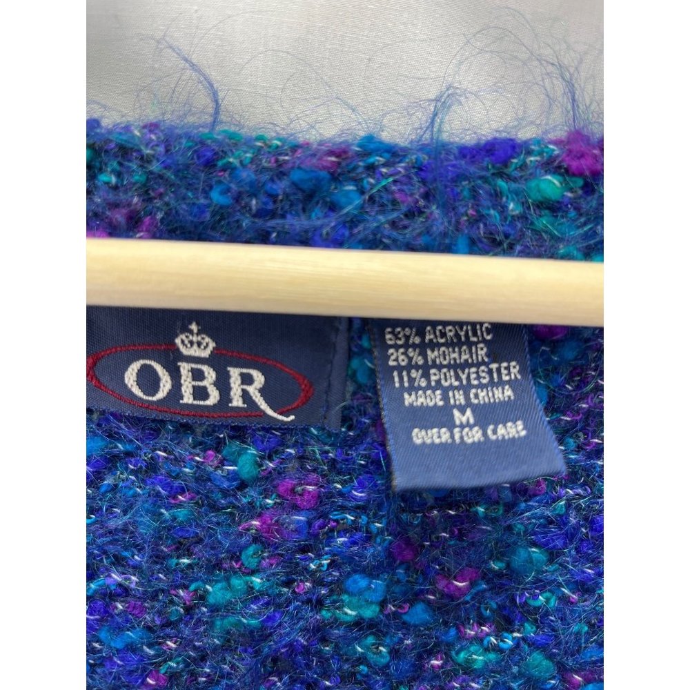 OBR Blue Speckled V-Neck Button Cardigan Sweater - Picture 3 of 3